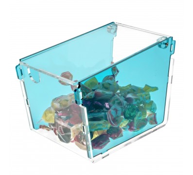 DesignPlex Porta caramelle confezionate in plexiglass trasparente con chiusura a sportello - Misure: 16 x 25 x H17 cm