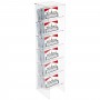 Toonbankdisplay voor versnipperde zakken van transparant plexiglas met schuine plank
