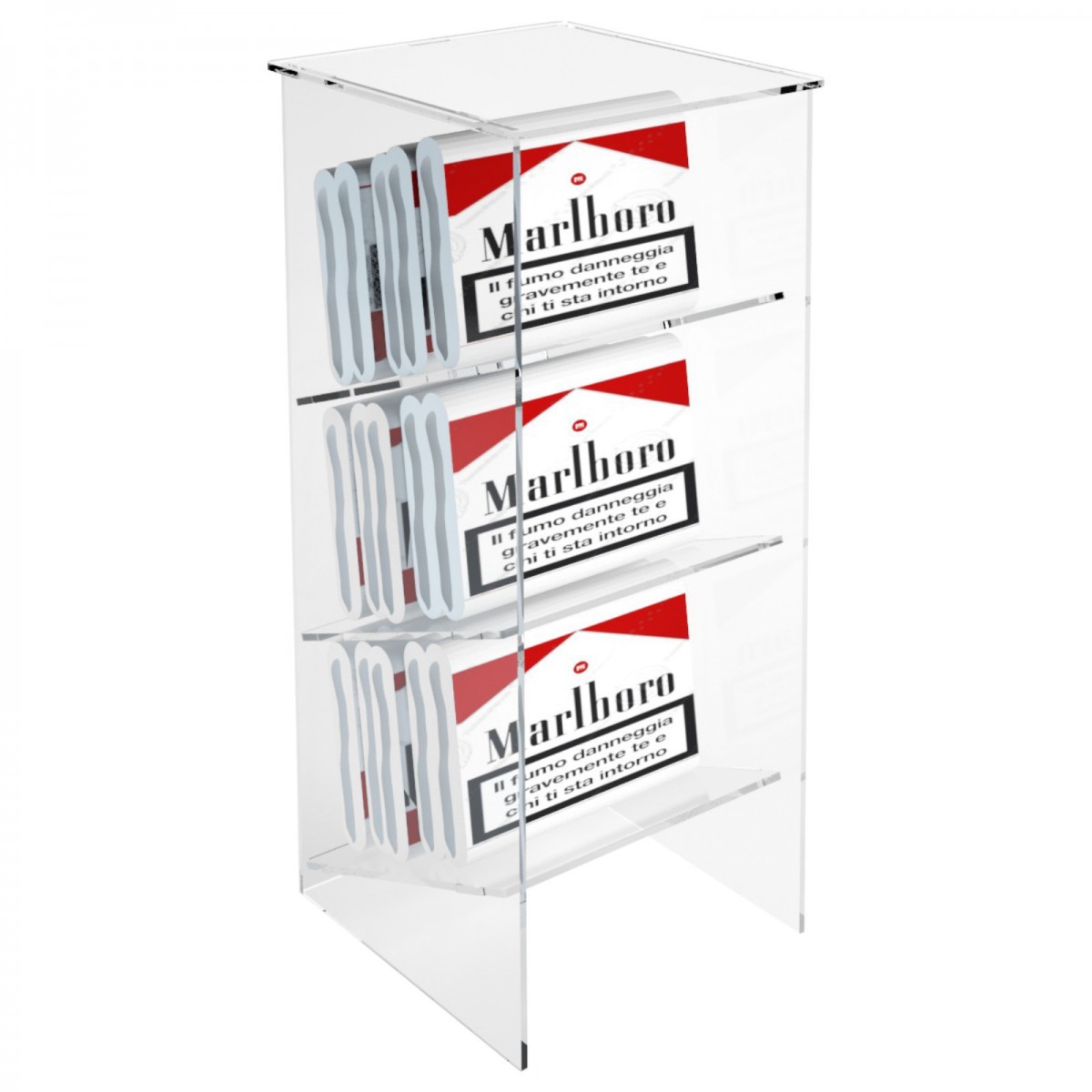 Avà srl Expositor en plexiglás Transparente para Tarjetas Postales Cigarrillos con 4 estantes Tabaco de Liar 