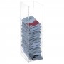 Wanddisplay voor versnipperde zakken in transparant plexiglas
