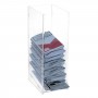 Wall mounted display stand for shredded bag in transparent plexiglass