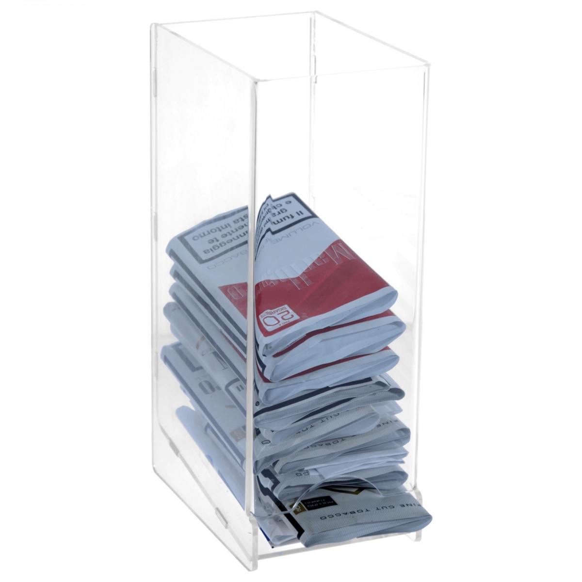 E-230 - Espositore porta buste di trinciato da parete in plexiglass trasparente