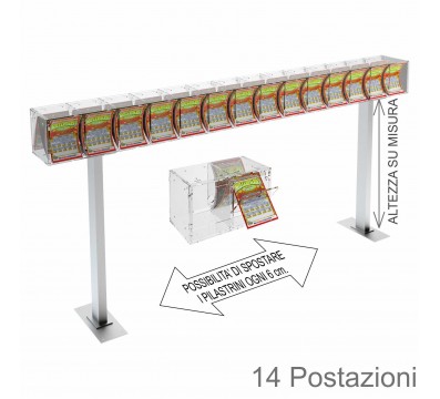 E-387 EGV-I - Espositore gratta e vinci da banco in plexiglass trasparente a 14 contenitori munito di sportellino frontale la...