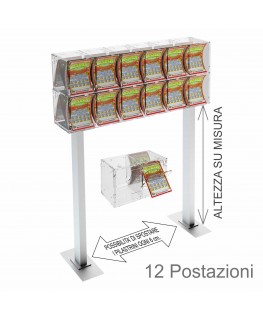 E-388 EGV-A - Espositore gratta e vinci da banco in plexiglass trasparente a 12 contenitori munito di sportellino frontale la...
