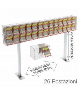 E-388 EGV-H - Espositore gratta e vinci da banco in plexiglass trasparente a 26 contenitori munito di sportellino frontale la...