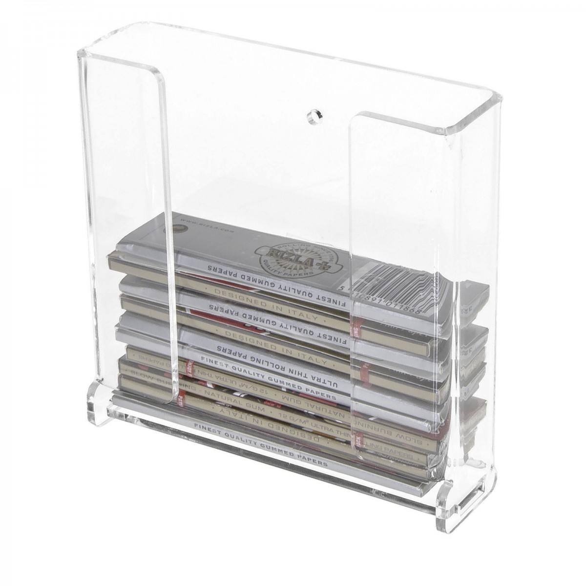 E-233 - Espositore porta cartine per trinciato da parete in plexiglass trasparente
