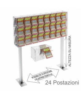 E-389 EGV-C - Espositore gratta e vinci da banco in plexiglass trasparente a 24 contenitori munito di sportellino frontale la...