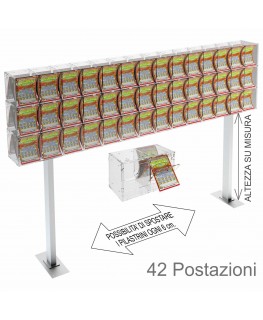 E-389 EGV-I - Espositore gratta e vinci da banco in plexiglass trasparente a 42 contenitori munito di sportellino frontale la...