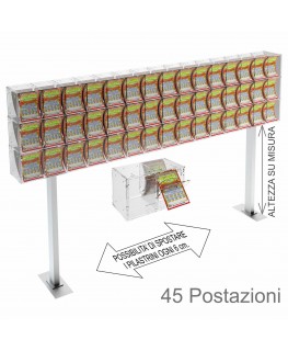 E-389 EGV-L - Espositore gratta e vinci da banco in plexiglass trasparente a 45 contenitori munito di sportellino frontale la...
