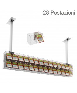 E-391 EGV-I - Espositore gratta e vinci da soffitto in plexiglass trasparente a 28 contenitori munito di sportellino frontale...