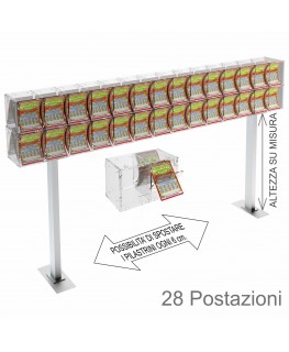 E-388 EGV-I - Espositore gratta e vinci da banco in plexiglass trasparente a 28 contenitori munito di sportellino frontale la...