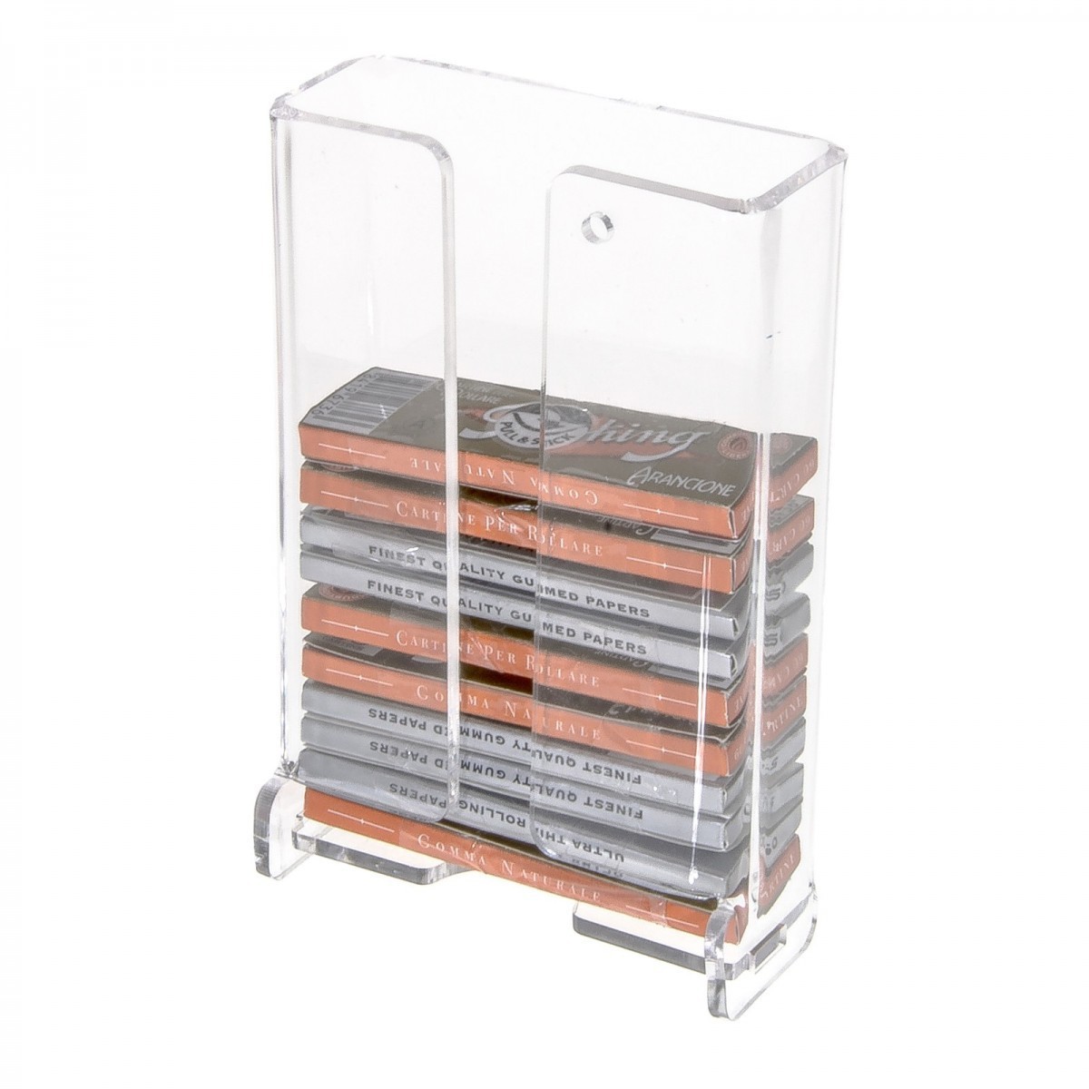 E-234 - Espositore porta cartine per trinciato da parete in plexiglass trasparente