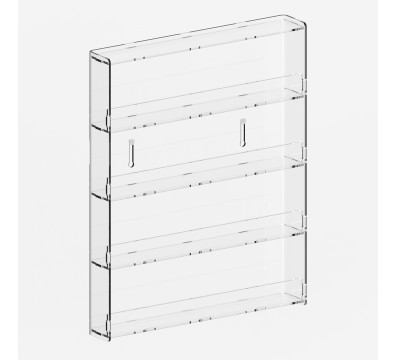 E-722 MAK - Espositore vetrinetta da parete a 4 ripiani in plexiglass trasparente, può contenere fino a 32 smalti