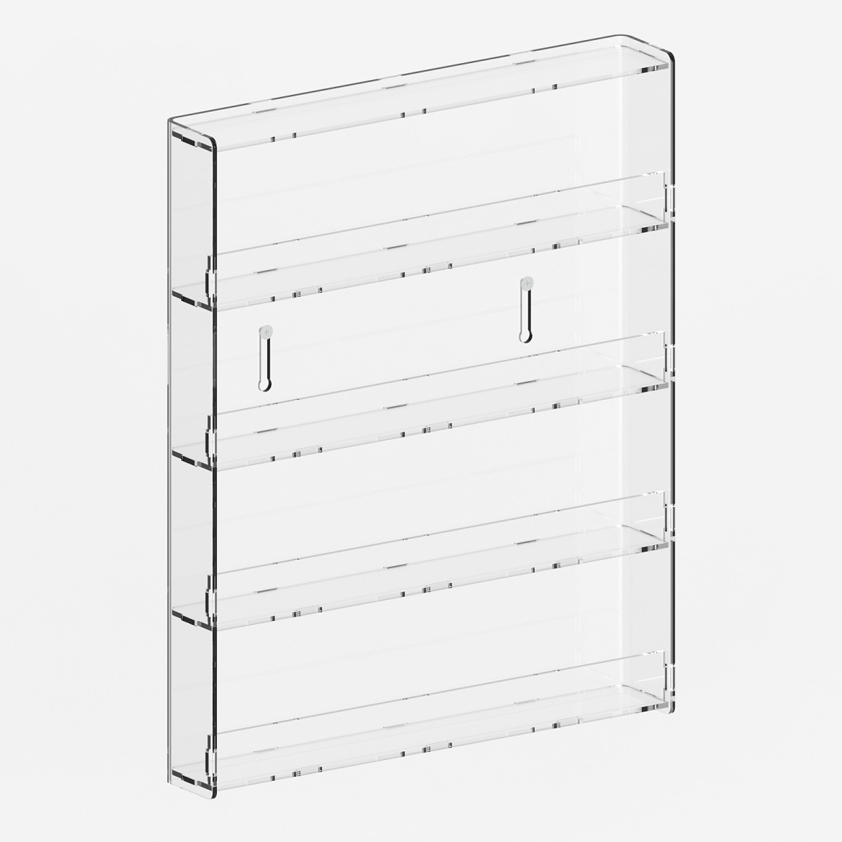 E-722 MAK - Espositore vetrinetta da parete a 4 ripiani in plexiglass trasparente, può contenere fino a 32 smalti