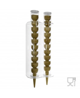 E-118 PC-B - Porta Coni Gelato da Parete in Plexiglass a 2 colonne