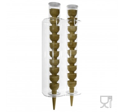 E-118 PC-B - Porta Coni Gelato da Parete in Plexiglass a 2 colonne