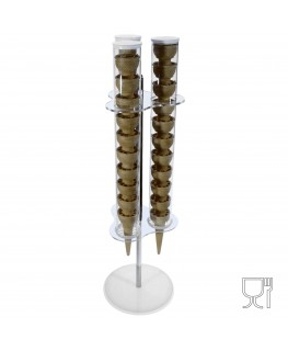 E-120 PCB-A - Porta Coni Girevole in Plexiglass a 3 Dispenser