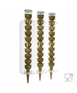 E-118 PC-C - Porta Coni Gelato da Parete in Plexiglass a 3 colonne