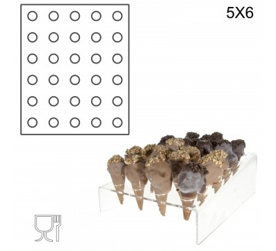 E-238 PCN-B - Porta coni mignon da banco in plexiglass a 30 fori