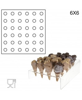E-238 PCN-C - Porta coni mignon da banco in plexiglass a 36 fori