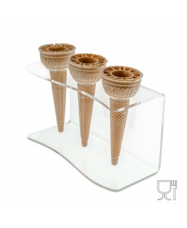 E-172 REC-A - Porta coni da banco in plexiglass trasparente a 3 fori