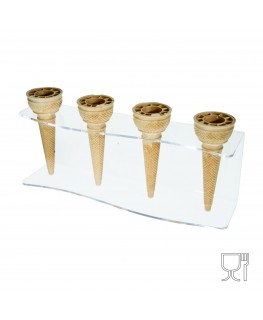 E-172 REC-B - Porta coni da banco in plexiglass trasparente a 4 fori