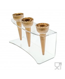 E-173 REC-A - Porta coni da banco in plexiglass trasparente a 3 fori