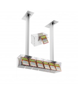 E-390 EGV-A - Espositore gratta e vinci da soffitto in plexiglass trasparente a 6 contenitori munito di sportellino frontale ...