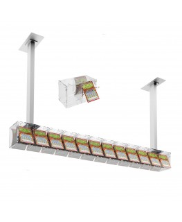 E-390 EGV-G - Espositore gratta e vinci da soffitto in plexiglass trasparente a 12 contenitori munito di sportellino frontale...