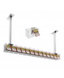 E-390 EGV-H - Espositore gratta e vinci da soffitto in plexiglass trasparente a 13 contenitori munito di sportellino frontale...