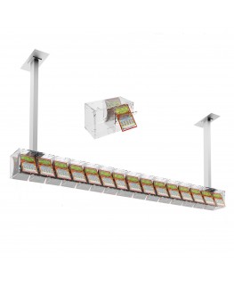 E-390 EGV-L - Espositore gratta e vinci da soffitto in plexiglass trasparente a 15 contenitori munito di sportellino frontale...