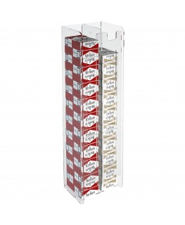 E-236 ESS-B - Espositore porta sigarette da parete in plexiglass trasparente per sigarette da 20 con 2 colonne