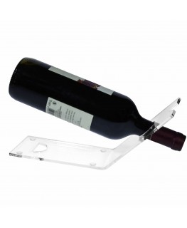 E-175 PBT-B - Portabottiglie in plexiglass trasparente da banco per 1 bottiglia - CM(LxPxH): 28x8x11