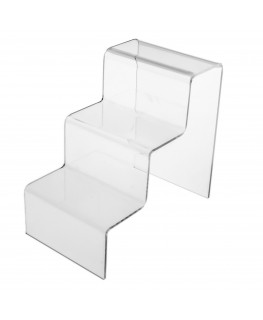 E-179 SCL-X - PERSONALIZZABILE - Scaletta - Alzatina Monofacciale 3 Livelli - Plexiglass Trasparente - Spessore 5 mm