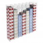 Wall-mounted cigarette holder display in transparent plexiglass for 20 cigarettes