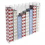 Wall-mounted cigarette holder display in transparent plexiglass for 20 cigarettes