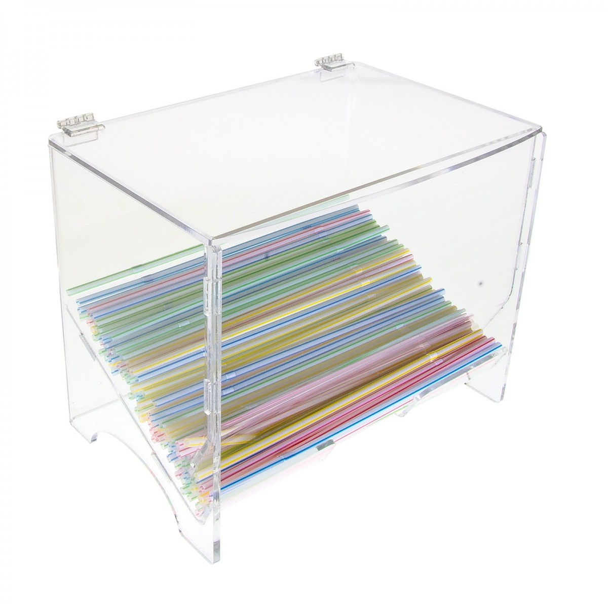 Set 4 Scatole Porta Cannucce Trasparenti – Viaggio, Piccoli Oggetti, Antipolvere, 21x5x3 Cm