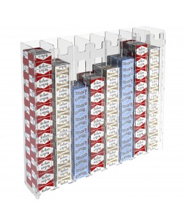 E-236 ESS-H - Espositore porta sigarette da parete in plexiglass trasparente per sigarette da 20 con 8 colonne