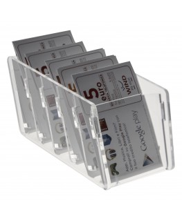 E-285 EPS-A - Espositore schede telefoniche da banco in plexiglass trasparente 7 x 14 x H6.50