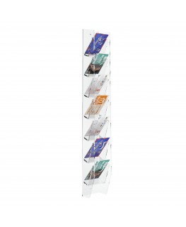 E-286 EPS-C - Espositore schede telefoniche da parete in plexiglass trasparente con 7 tasche