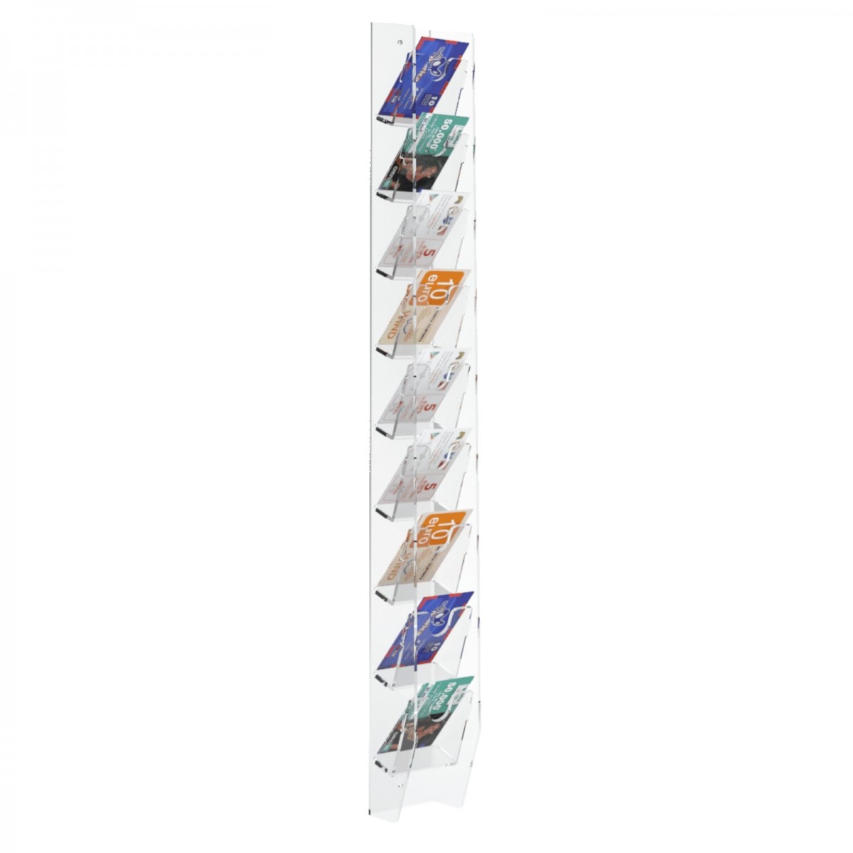 E-286 EPS-D - Espositore schede telefoniche da parete in plexiglass trasparente con 9 tasche