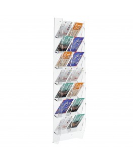 E-286 EPS-G - Espositore schede telefoniche da parete in plexiglass trasparente con 14 tasche