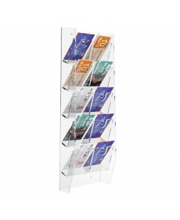 E-286 EPS-F - Espositore schede telefoniche da parete in plexiglass trasparente con 10 tasche