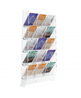 E-286 EPS-L - Espositore schede telefoniche da parete in plexiglass trasparente con 15 tasche