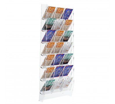E-286 EPS-M - Espositore schede telefoniche da parete in plexiglass trasparente con 21 tasche