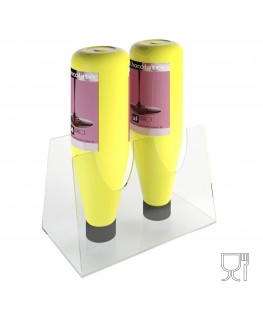 E-308 EPT-A - Espositore porta topping in plexiglass trasparente con 2 Postazioni