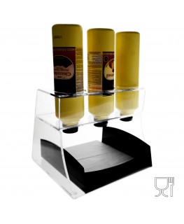 E-309 EPT-A - Espositore porta topping in plexiglass trasparente con 3 Postazioni