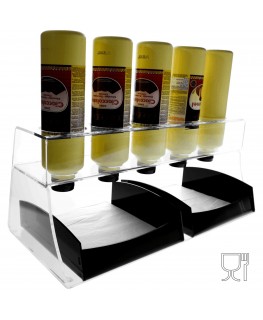 E-309 EPT-B - Espositore porta topping in plexiglass trasparente con 5 Postazioni
