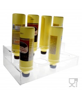E-310 EPT-B - Espositore porta topping in plexiglass trasparente con 6 Postazioni