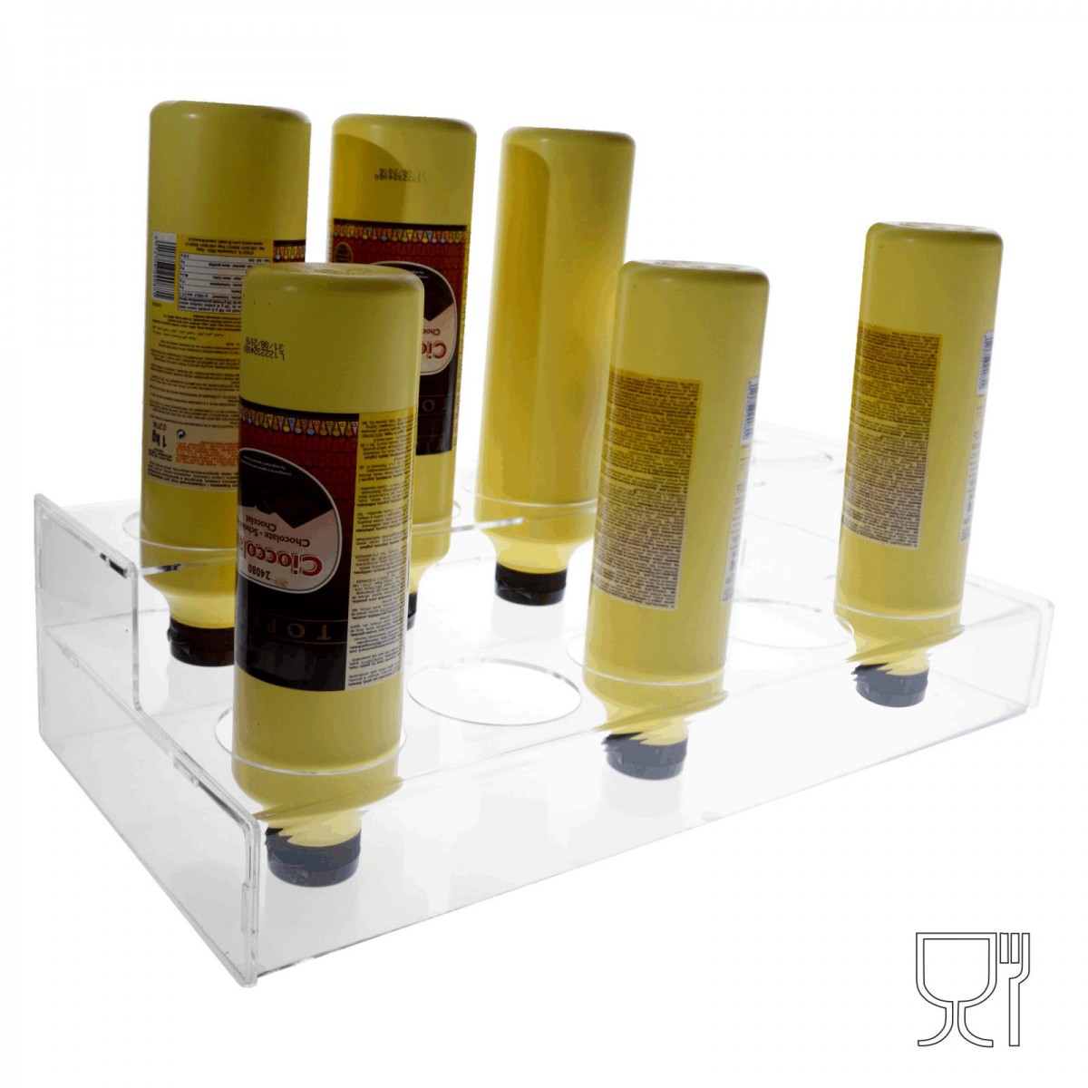 E-310 EPT-C - Espositore porta topping in plexiglass trasparente con 10 Postazioni